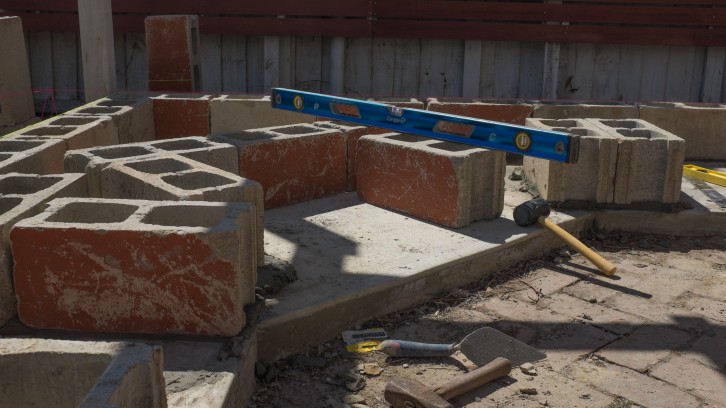 Laying the First Course and Busy Painting