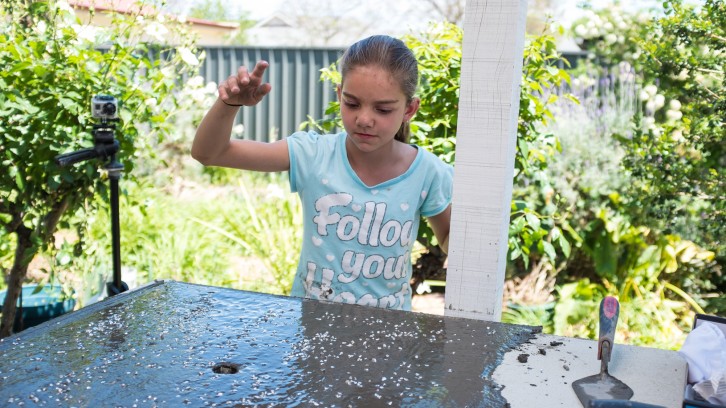 Hebel Slab, Base Coat Render, Table Tops!