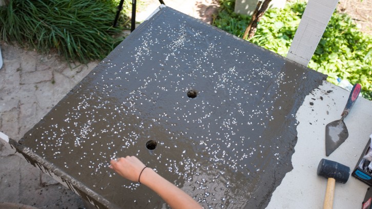 Hebel Slab, Base Coat Render, Table Tops!