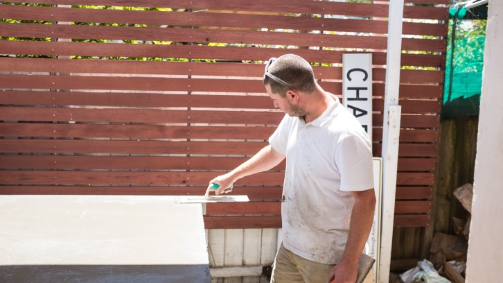 Hebel Slab, Base Coat Render, Table Tops!